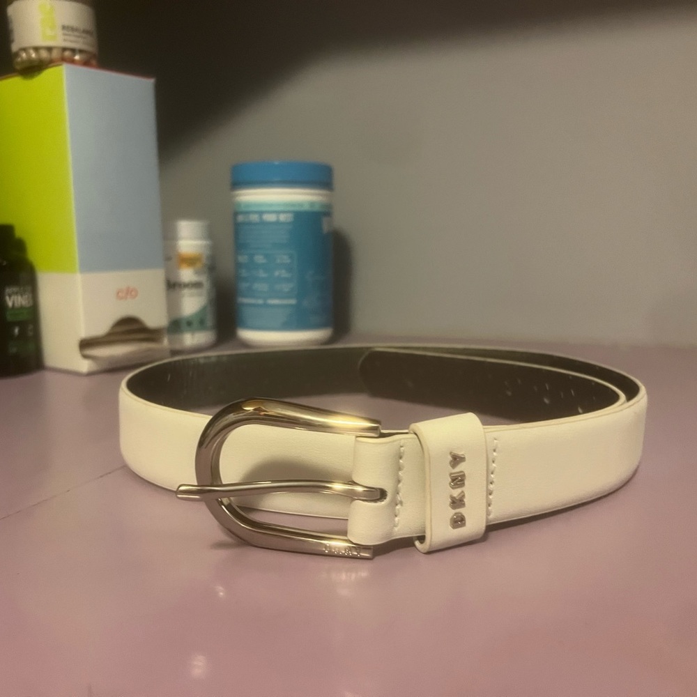 White DKNYC Belt Size L Never Worn Just Collecting Dust!